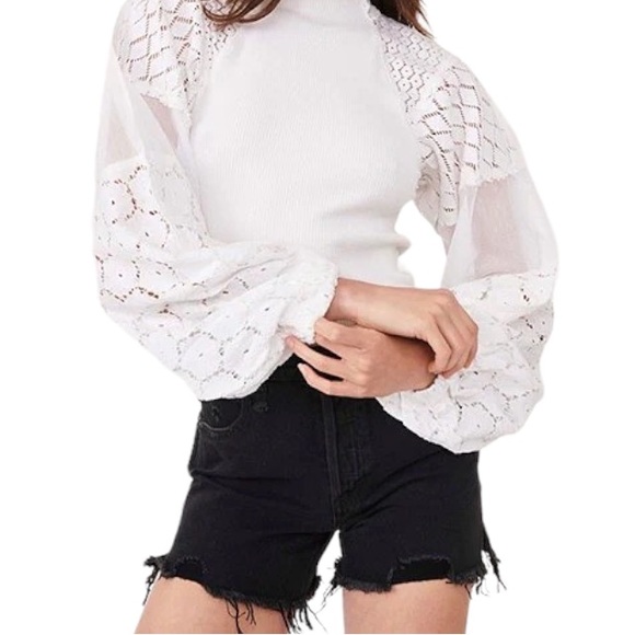 Free People || Makai Distressed Cut Off High Rise Side Slit Shorts || Black - Picture 4 of 8